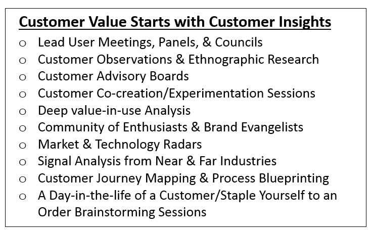 Pricing Starts with a Front-end-of-innovation Focused on Customer Value